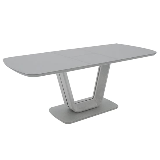 Lazaro Small Glass Extending Dining Table With White Gloss Base_1