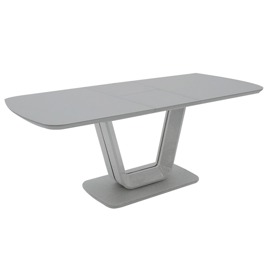 Product photograph of Lazaro Small Glass Extending Dining Table With White Gloss Base from Furniture in Fashion