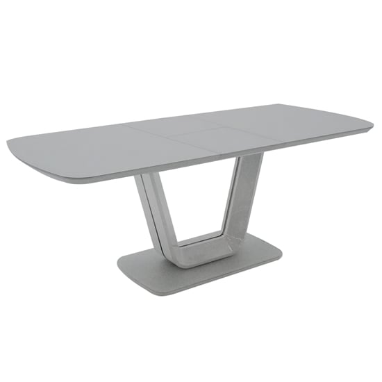 Product photograph of Lazaro Small Glass Extending Dining Table With Light Grey Base from Furniture in Fashion