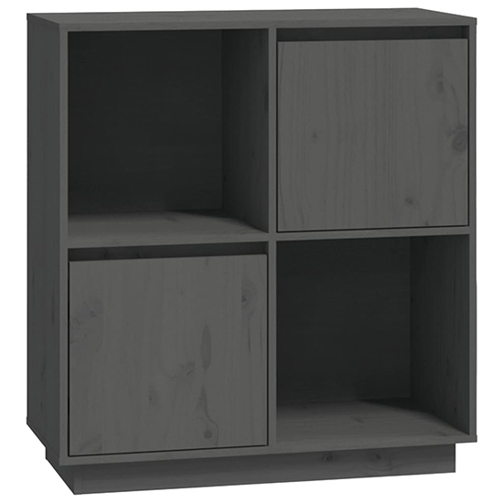 Lazaro Solid Pinewood Sideboard With 2 Doors In Grey