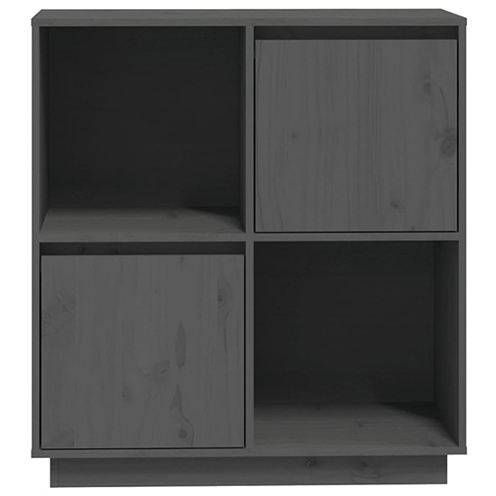 Lazaro Solid Pinewood Sideboard With 2 Doors In Grey
