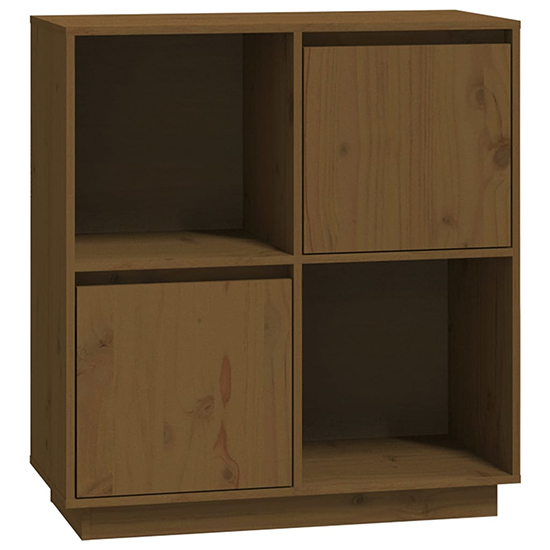 Lazaro Solid Pinewood Sideboard With 2 Doors In Honey Brown