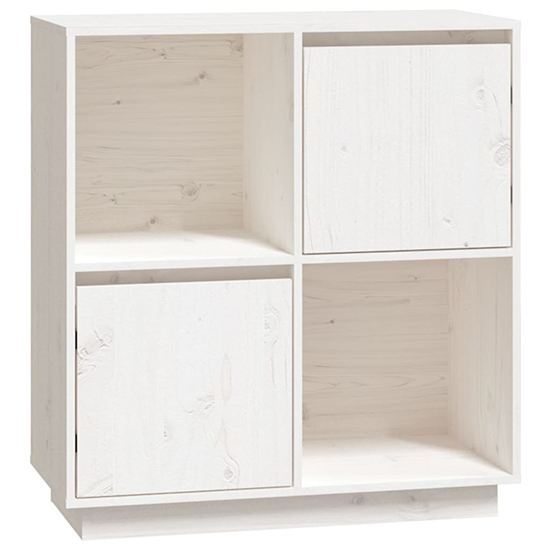 Lazaro Solid Pinewood Sideboard With 2 Doors In White_3