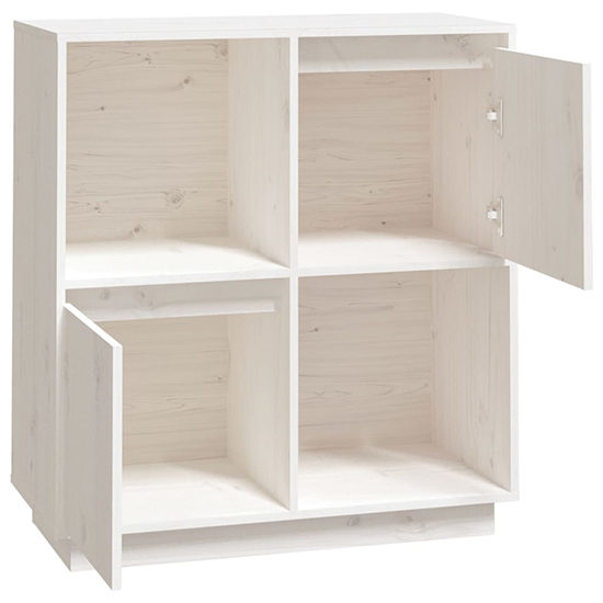 Lazaro Solid Pinewood Sideboard With 2 Doors In White