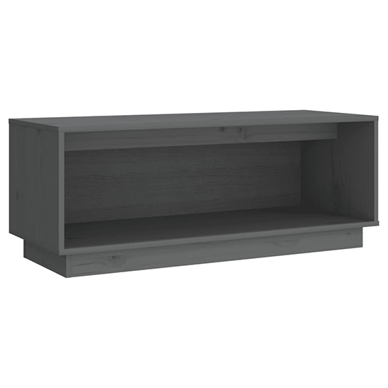 Lazaro Solid Pinewood TV Stand With Undershelf In Grey