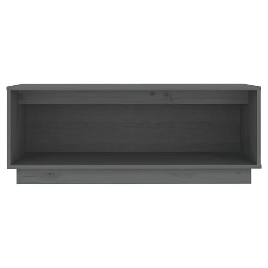 Lazaro Solid Pinewood TV Stand With Undershelf In Grey