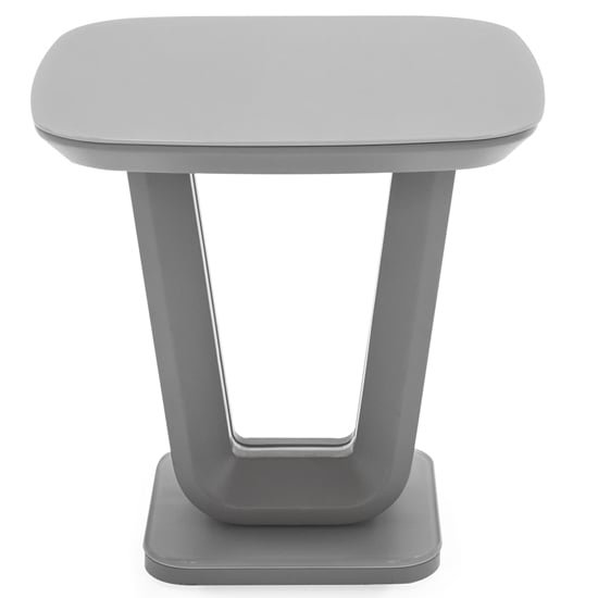 Read more about Lazaro square glass top lamp table with matt light grey base