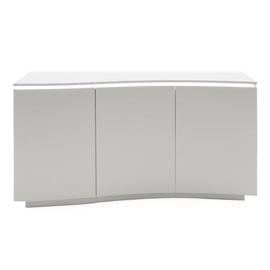 Photo of Lazaro wooden sideboard in matt light grey with led light