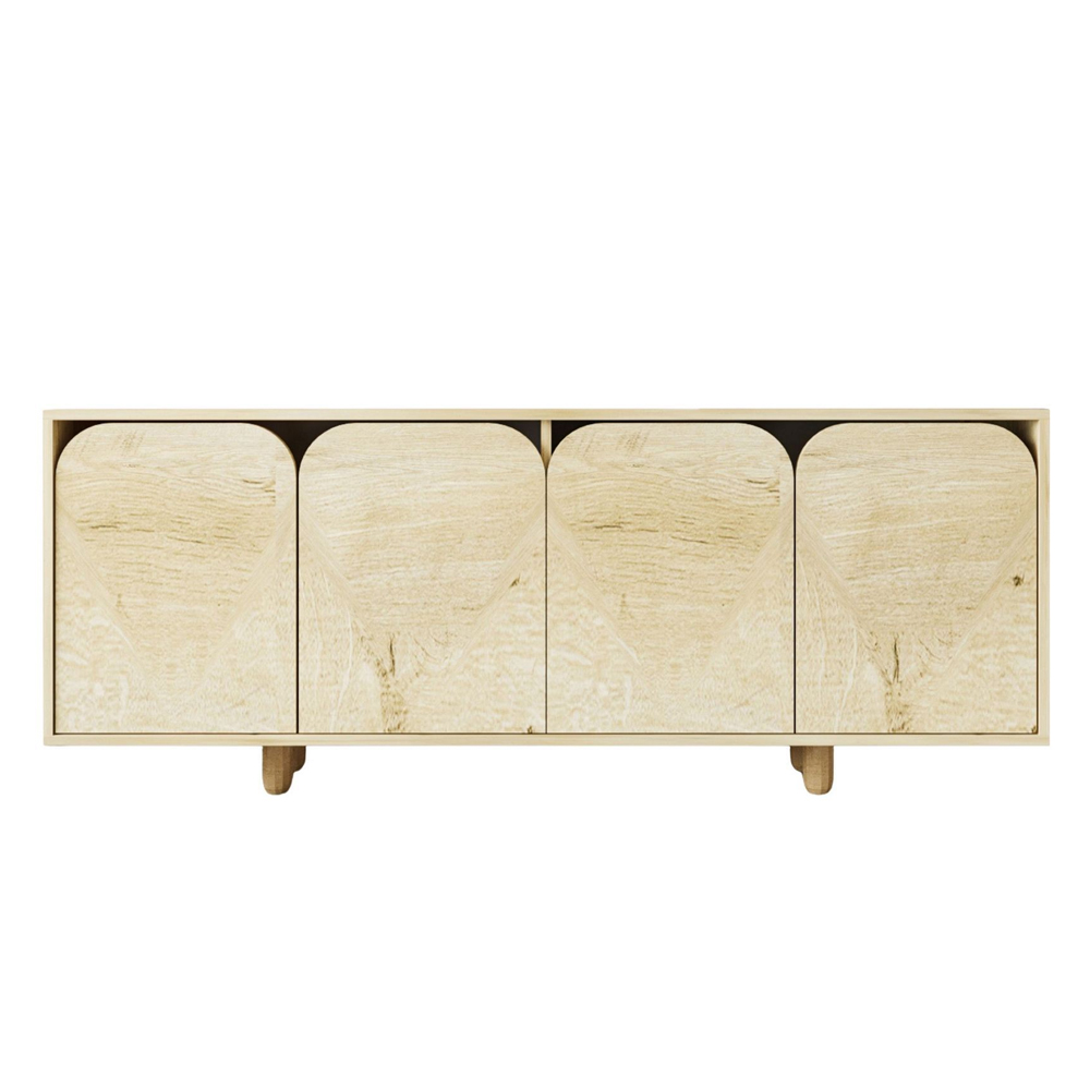 Lazio Wooden Sideboard with 4 Doors in Sapphire Oak