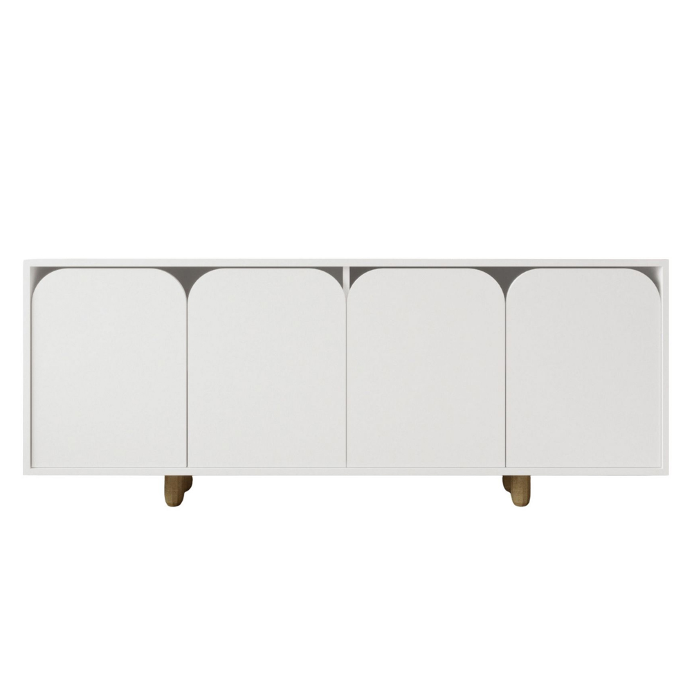 Lazio Wooden Sideboard with 4 Doors in White