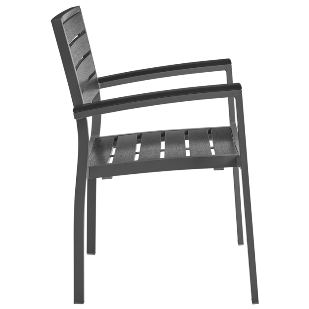 Lazzaretto Aluminium Outdoor Armchair With Grey Frame In Black