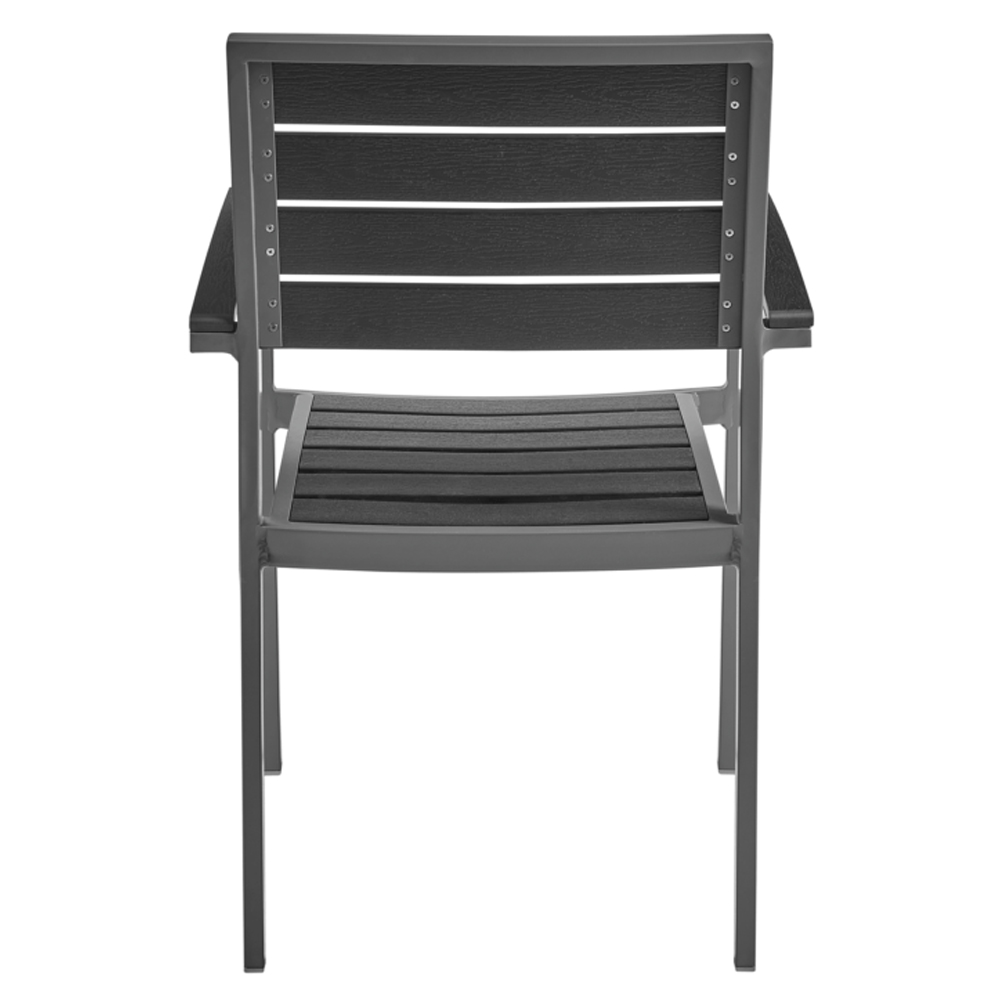 Lazzaretto Aluminium Outdoor Armchair With Grey Frame In Black