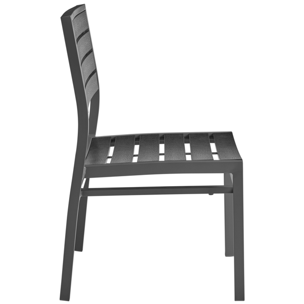 Lazzaretto Aluminium Outdoor Sidechair With Grey Frame In Black