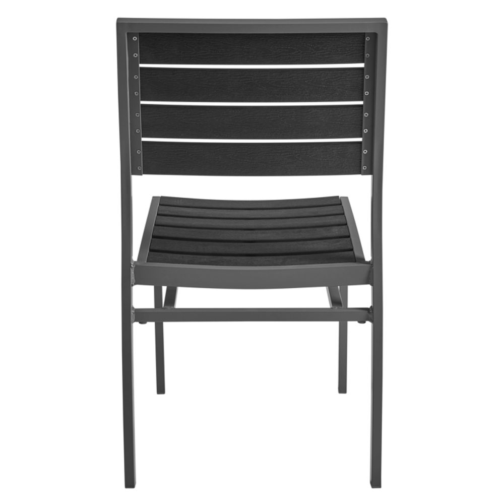 Lazzaretto Aluminium Outdoor Sidechair With Grey Frame In Black