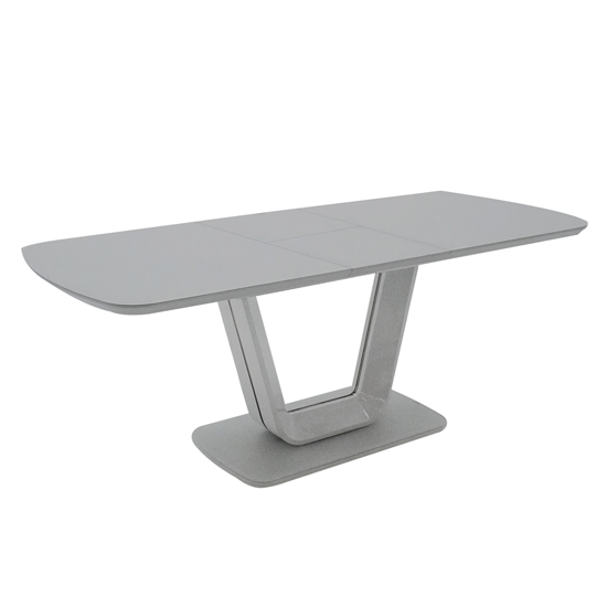 Lazzaro Large High Gloss Extending Dining Table In Light Grey_2