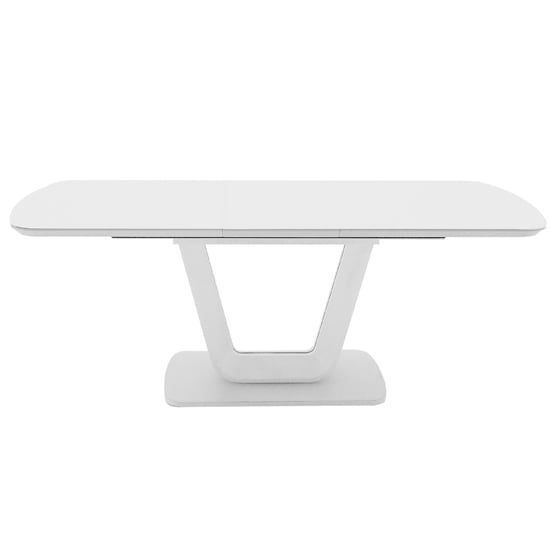 Lazzaro Large High Gloss Extending Dining Table In White