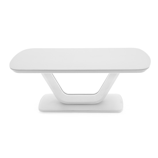 Lazzaro High Gloss Coffee Table In White With Glass Top Furniture in