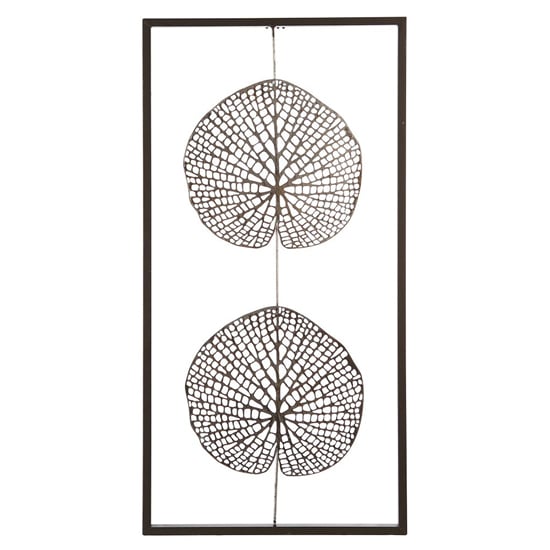 Product photograph of Leaf Metal Wall Art In Brown And Silver from Furniture in Fashion