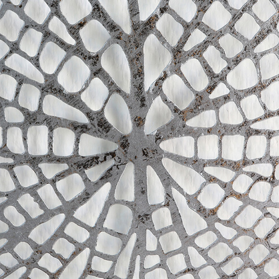 Leaf Metal Wall Art In Silver With Antique Dark Brown Frame Furniture in Fashion