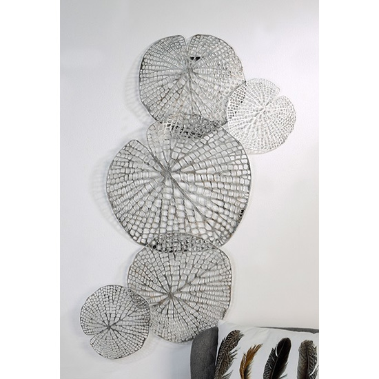 Read more about Leaf metal wall art in silver