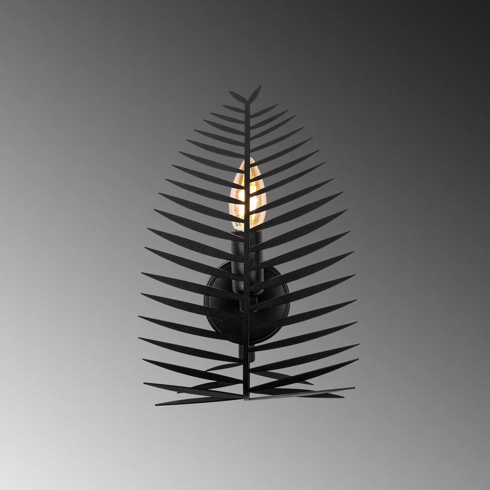 Leaf Metal Wall Light in Black
