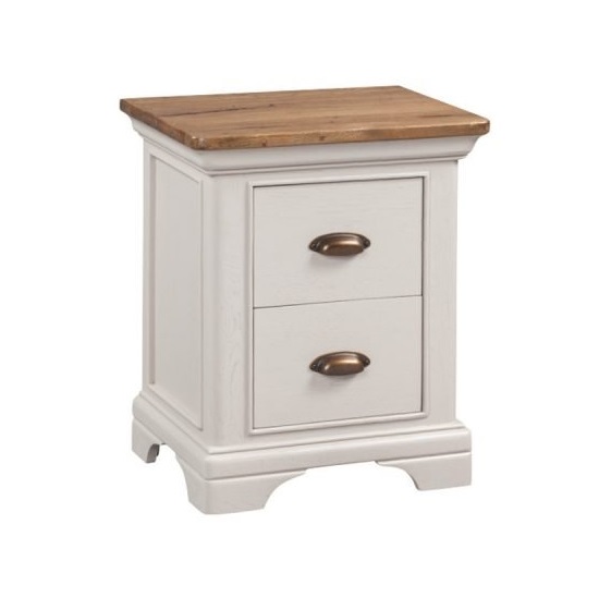 Walton White Bedside Cabinet With Oak Legs And 3 Drawers | Furniture in ...