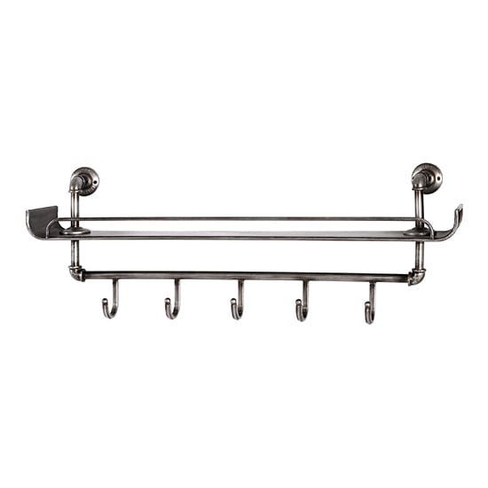 Learo Metal Wall Hung Coat Rack With 5 Hooks In Anthracite Furniture in Fashion
