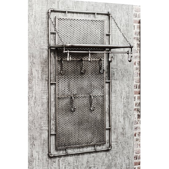 Learo Metal Wall Hung Coat Rack With 9 Hooks In Anthracite