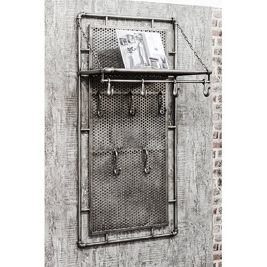 Learo Metal Wall Hung Coat Rack With 9 Hooks In Anthracite