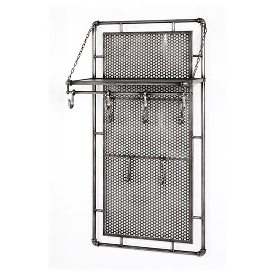 Learo Metal Wall Hung Coat Rack With 9 Hooks In Anthracite