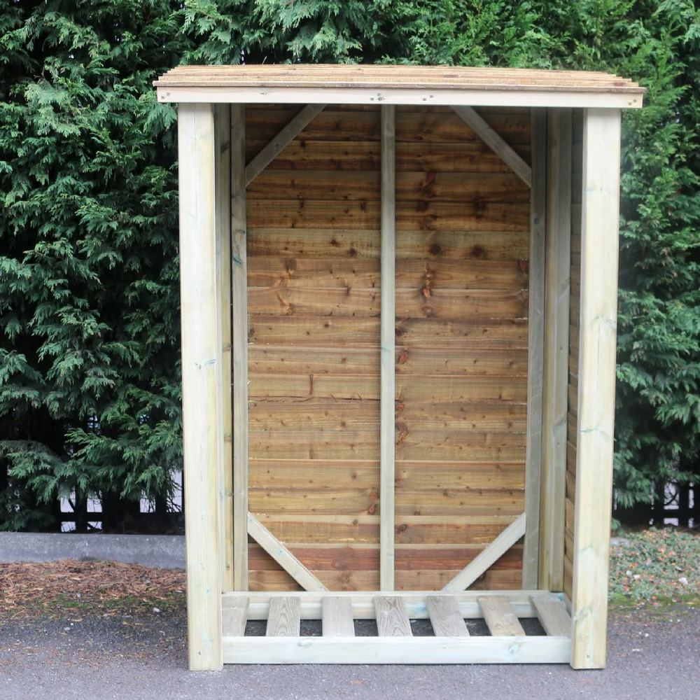 Lebanon Tall Wooden Garden Log Store In Natural