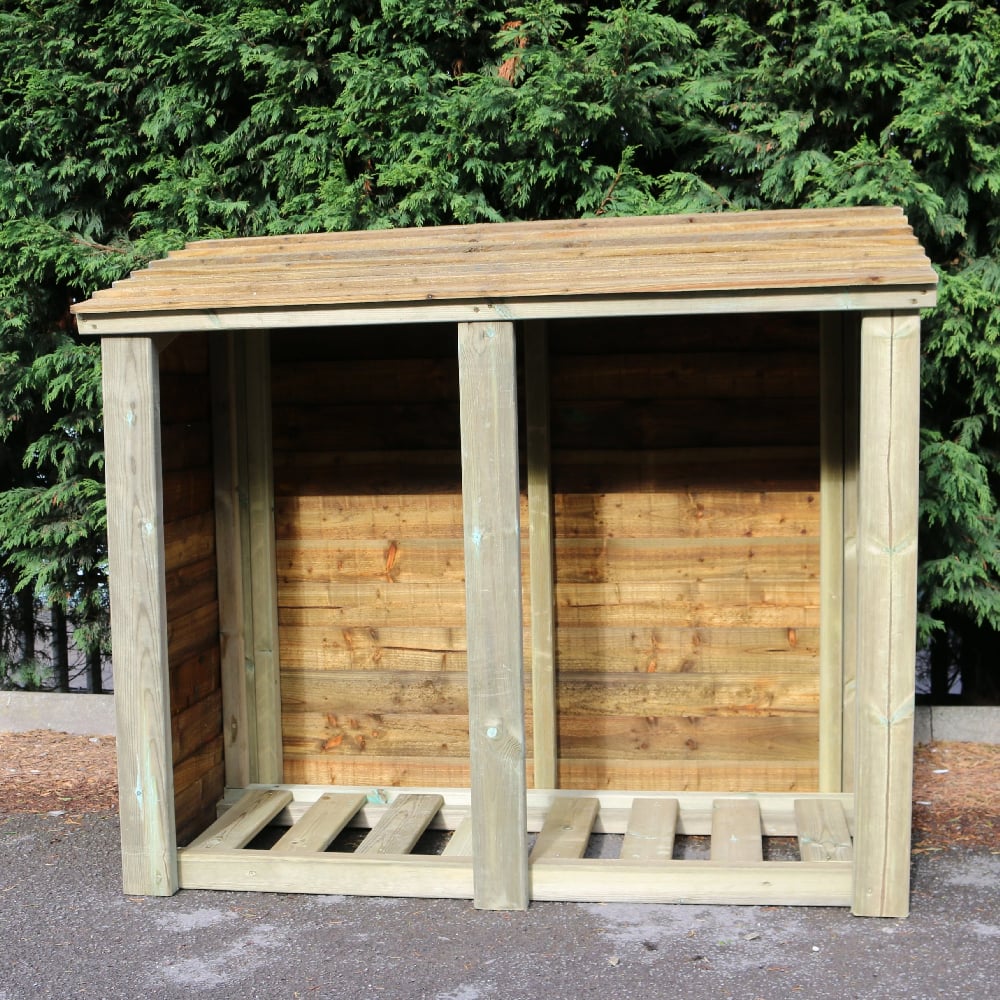 Lebanon Wide Wooden Garden Double Log Store In Natural
