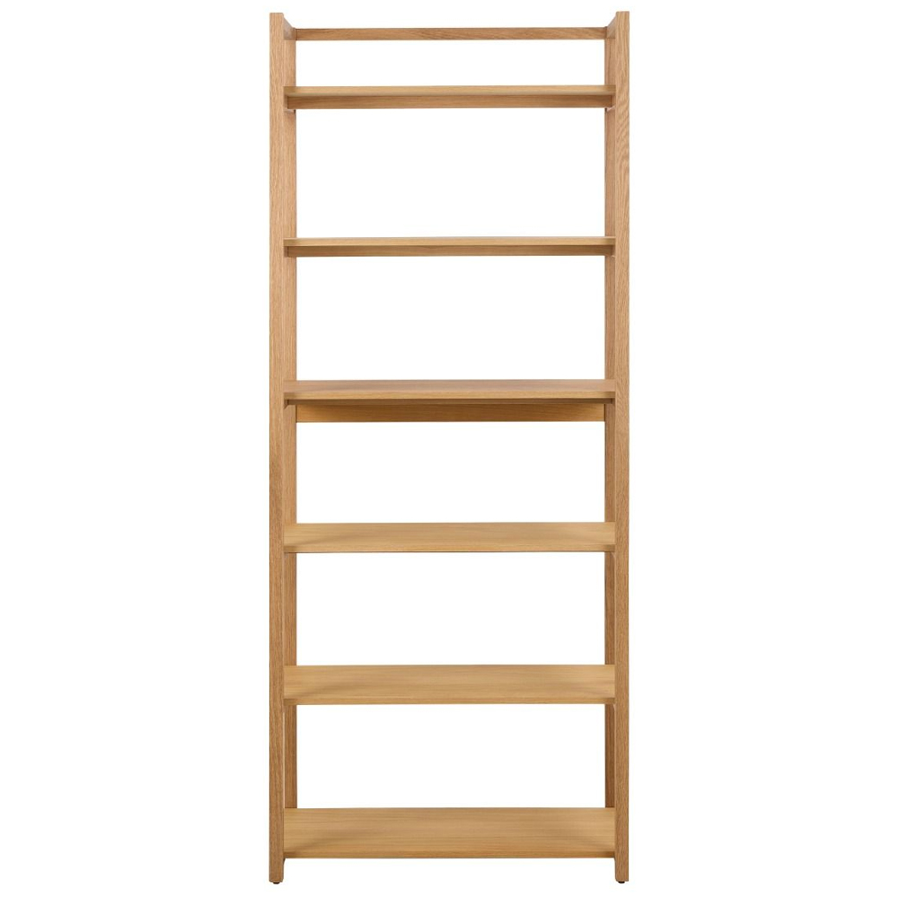 Leburn Wooden Bookcase With 6 Shelves In Oak