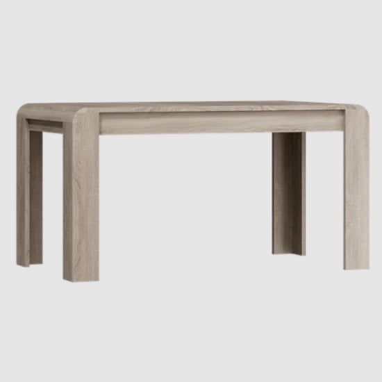 Product photograph of Lecco Extendable Wooden Dining Table In Sonoma Oak from Furniture in Fashion