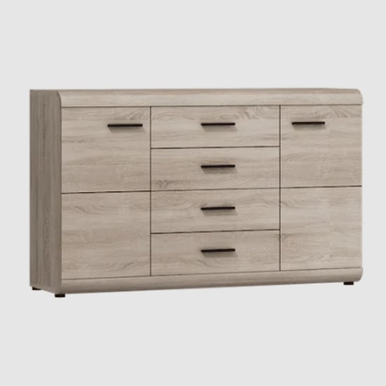 Read more about Lecco wooden sideboard with 2 doors 4 drawers in sonoma oak