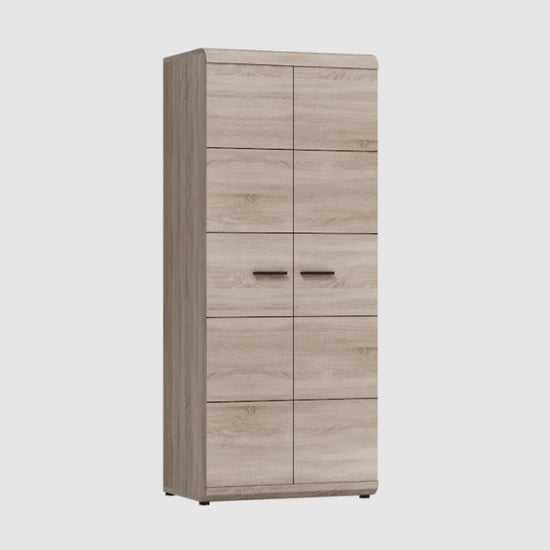 Lecco Wooden Wardrobe With 2 Hinged Doors In Sonoma Oak
