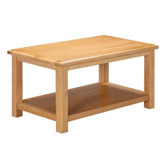 Read more about Lecco wooden coffee table with shelf in oak