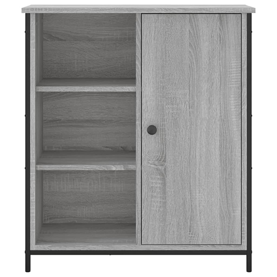 Lecco Wooden Sideboard With 1 Door 2 Shelves In Grey Sonoma Oak