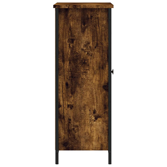 Lecco Wooden Sideboard With 1 Door 2 Shelves In Smoked Oak