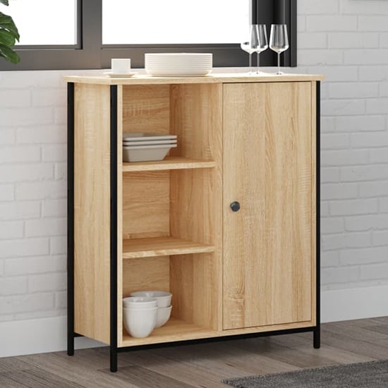 Read more about Lecco wooden sideboard with 1 door 2 shelves in sonoma oak