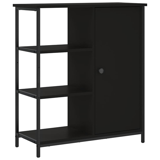 Lecco Wooden Sideboard With 1 Door 3 Shelves In Black