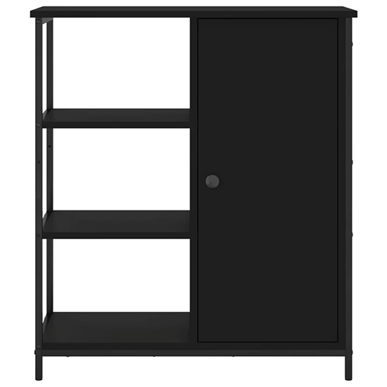 Lecco Wooden Sideboard With 1 Door 3 Shelves In Black