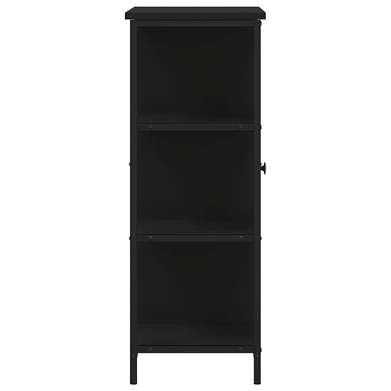 Lecco Wooden Sideboard With 1 Door 3 Shelves In Black