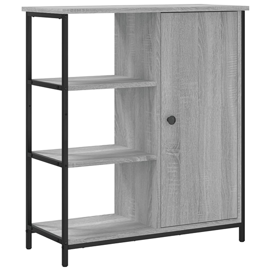 Lecco Wooden Sideboard With 1 Door 3 Shelves In Grey Sonoma Oak