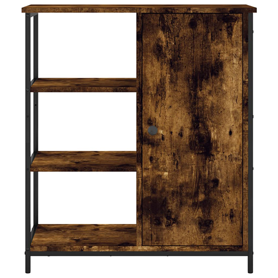Lecco Wooden Sideboard With 1 Door 3 Shelves In Smoked Oak