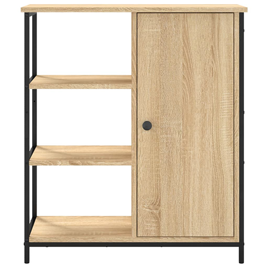 Lecco Wooden Sideboard With 1 Door 3 Shelves In Sonoma Oak