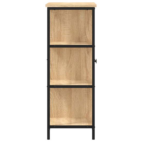 Lecco Wooden Sideboard With 1 Door 3 Shelves In Sonoma Oak