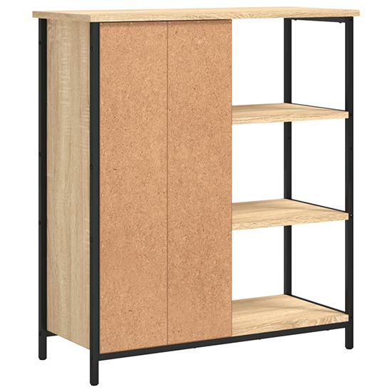 Lecco Wooden Sideboard With 1 Door 3 Shelves In Sonoma Oak
