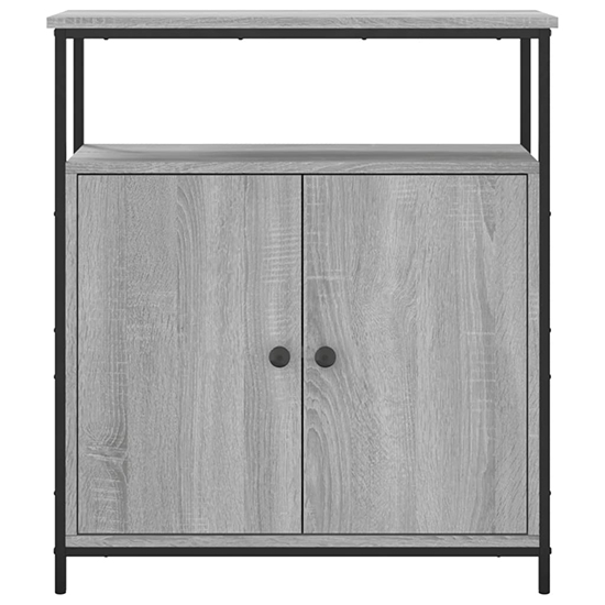 Lecco Wooden Sideboard With 2 Doors 1 Shelf In Grey Sonoma Oak