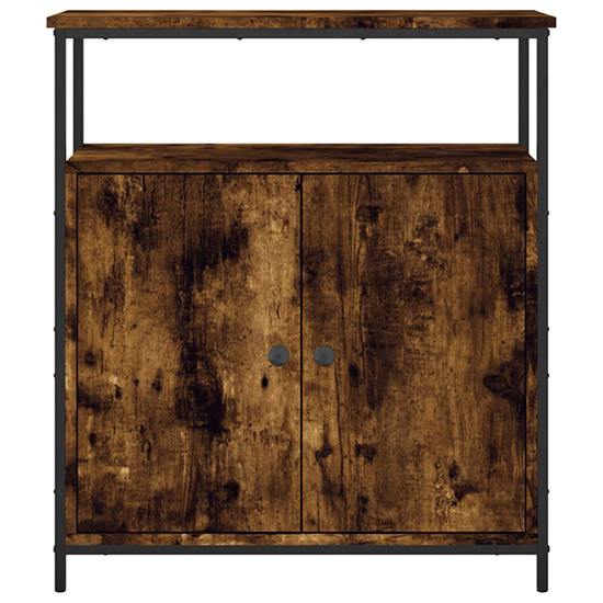 Lecco Wooden Sideboard With 2 Doors 1 Shelf In Smoked Oak